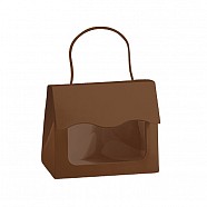 Window Tote Boxes with Rope Handle - Chocolate