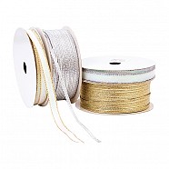 Wired Iridescent Ribbon - White-Silver