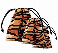 Velour Animal Print Pouches - Tiger