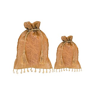 Gold Shimmer Organza Pouches.