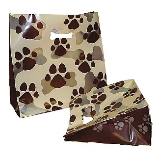 Paw Print Theme Frosted Plastic Bags