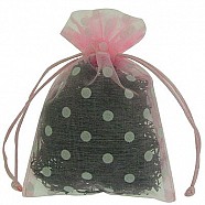 Polka Dot Organza Pouches - Pink