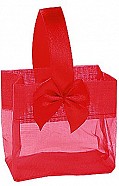 Organza Pouches with Satin Handle - Red