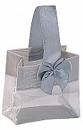 Organza Pouches with Satin Handle - Silver