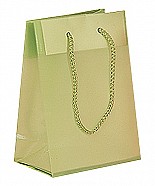 Frosted Plastic Tote Bags - Lime