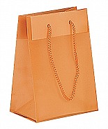 Frosted Plastic Tote Bags - Orange