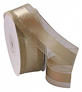 Organza Satin Edge Ribbon - Gold