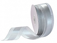 Organza Satin Edge Ribbon - Silver