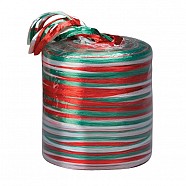 Matt Twisted Raffia Ribbon - Red-Green-White