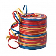 Matt Twisted Raffia Ribbon - Yellow-Royal Blue-Red