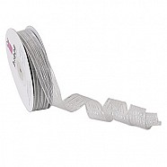 Wired Metallic Ribbon - Stripes - Silver
