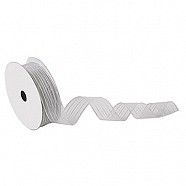 Wired Metallic Ribbon - Stripes - Silver