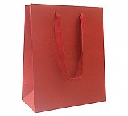 Paper Bags With Twill Handles - Red