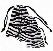 Velour Animal Print Pouches - Zebra